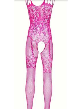 Mens Lingerie*Jumpsuit*Body Stocking*Gay*Sissy*Halloween*New*Pink*Fishnet